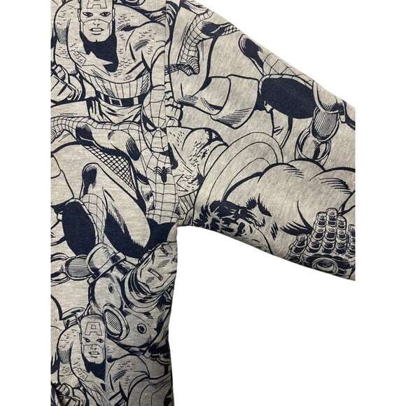 Marvel Comics Themed  Sweatshirt Hoodie Youth Large Gray & Navy TV Super Hero - Picture 6 of 16